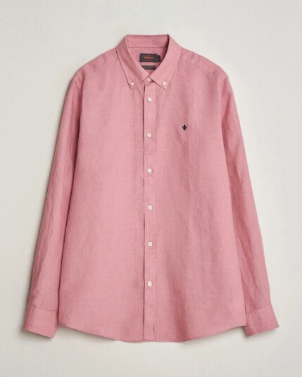 Morris Douglas Button Down Linen Shirt Pink