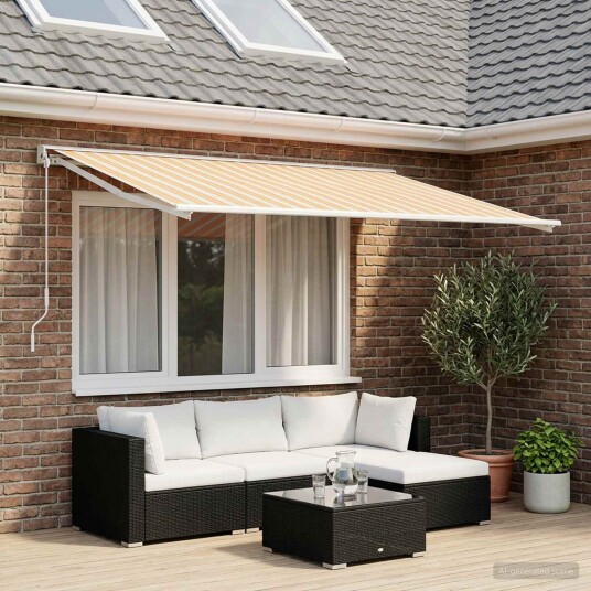 vidaXL Reserveduk til markise Blå og Oransje 400 × 300 cm Polyester