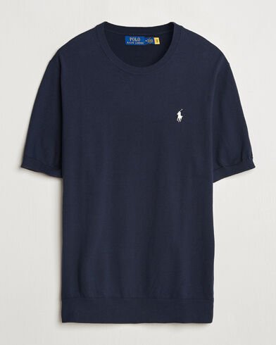 Polo Ralph Lauren Knitted Short Sleeve Tee Hunter Navy Polo Ralph Lauren Knitted Short Sleeve Tee Hunter Navy