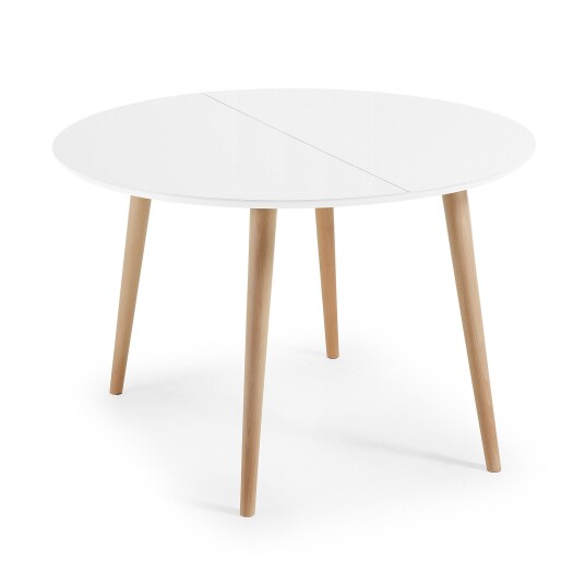Kave Home - Oakland Spisebord Ø120 Natur/Hvit 1712746-02-0 1528558-01-0