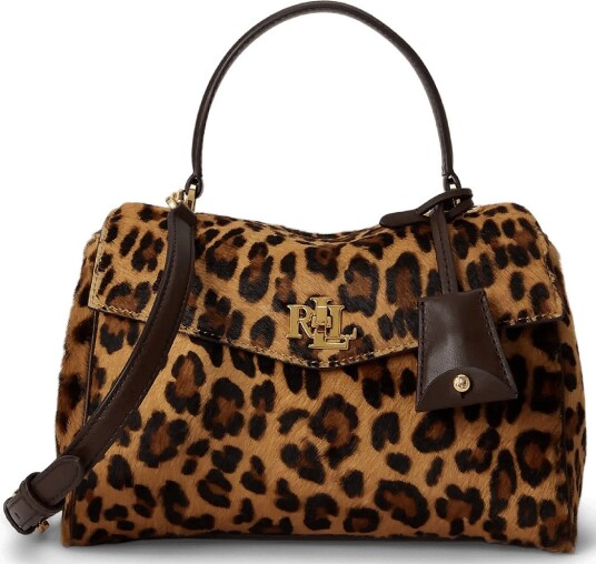 Lauren Ralph Lauren Print Haircalf Small Farrah Soft Satchel   MODERN LEOPARD/CH   One Size