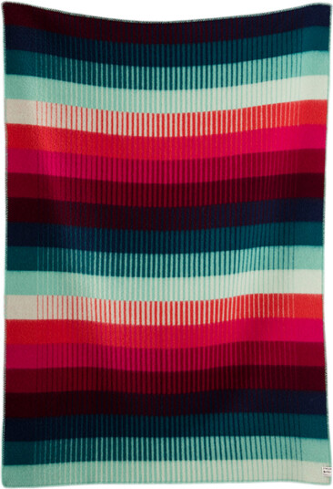 Røros Tweed Åsmund gradient pledd rødt turkis