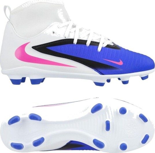 Nike Phantom 6 Club High Cut MG Attack Blå/Rosa/Hvit Barn Multi Ground (MG) størrelse 36½