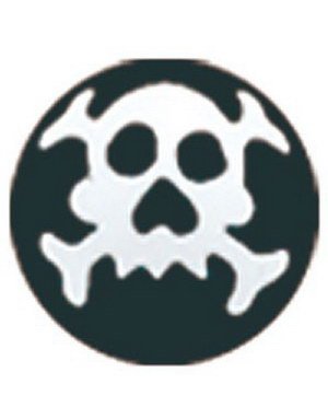 Skull Svart Akrylkule Strl 5 mm kule til 1.6 mm stang