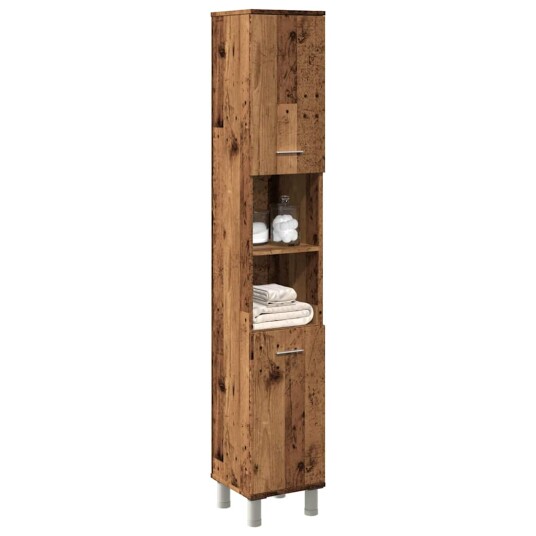  Baderomsskap gammelt tre 30x30x179 cm konstruert tre 8721158436658