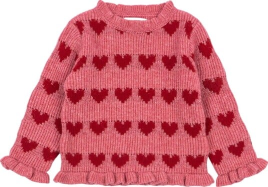 Konges Sløjd Genser   Ull/Polamid   Strikk/Rib   Laula   Heart   Konges Sløjd   3 år (98)   Genser Rosa Rød