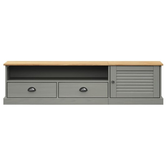 vidaXL TV-benk VIGO grå 156x40x40 cm heltre furu