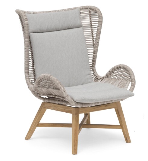 Hillerstorp Himmelsnäs solstol Teak/beige kunstrotting med beige pute Natur