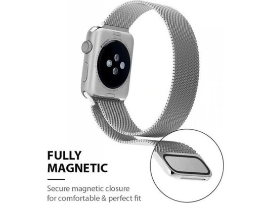 Crong Milano Steel - Apple Watch Rustfritt Stålbånd 42/44/45/49 Mm (Svart)