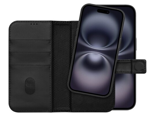 Lommebok med magnetdeksel iPhone 16 Svart
