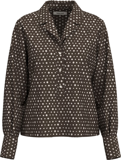 Selected Slwkaia Relaxed Ls Revers Top Brown 42