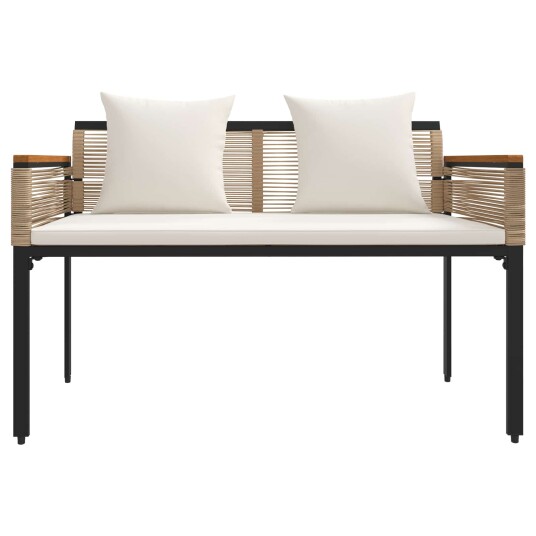 Utendørs benk Beige og kremhvitt 117 x 54 x 74.5 cm polyrotting Utendørs benk Beige og kremhvitt 117 x 54 x 74.5 cm polyrotting