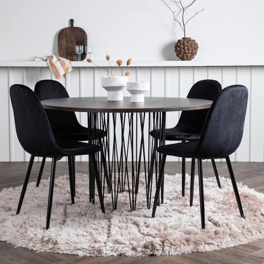 Venture Home Spisegruppe Venture Home Stone med 4 Polar Stoler Fløyel GR22840 Venture Home Spisegruppe Venture Home Stone med 4 Polar Stoler Fløyel GR22840