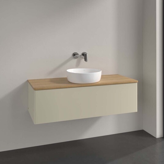 Villeroy & Boch  Antao Servantskap med 1 skuff 120x50x36 cm u/lys Grå Matt/Eik