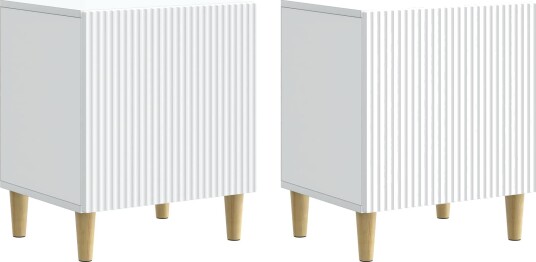  Nattbordskap 2 pcs Hvit 43 x 34,5 x 50 cm Konstruert tre