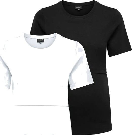 Only Maternity Olmnima Ss O Neck Nursing Top 2 Pack Jrs Black L