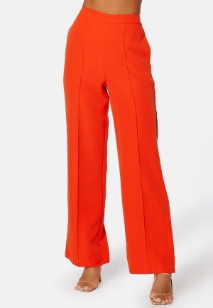 Pieces Bossy HW Wide Pants Tangerine Tango M