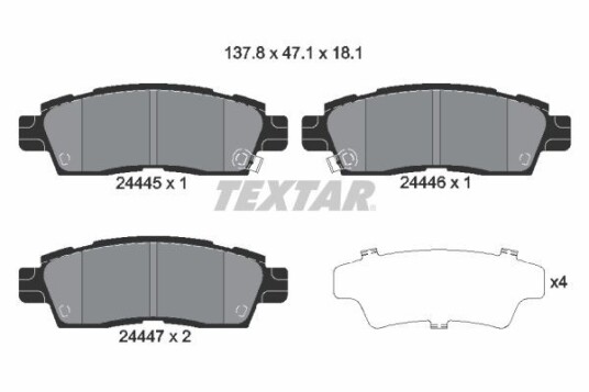 Bremseklosser TEXTAR 2444501 Bremseklosser TEXTAR 2444501