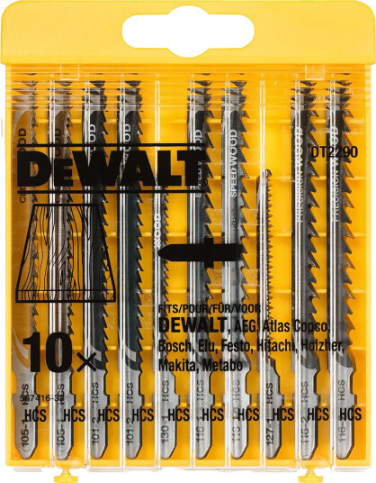 Dewalt Stikksagbladsett 10 deler for Tre - Høy kvalitet til Elektroverktøy