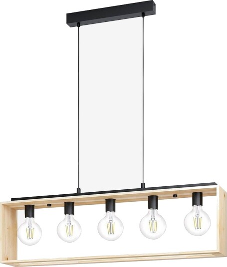 EGLO Pendellampe Famborough Wood / Black Svart Takpendler
