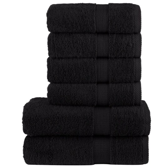 Premium håndklesett 6 deler SOLUND svart 600 g/m2 Premium håndklesett 6 deler SOLUND svart 600 g/m2