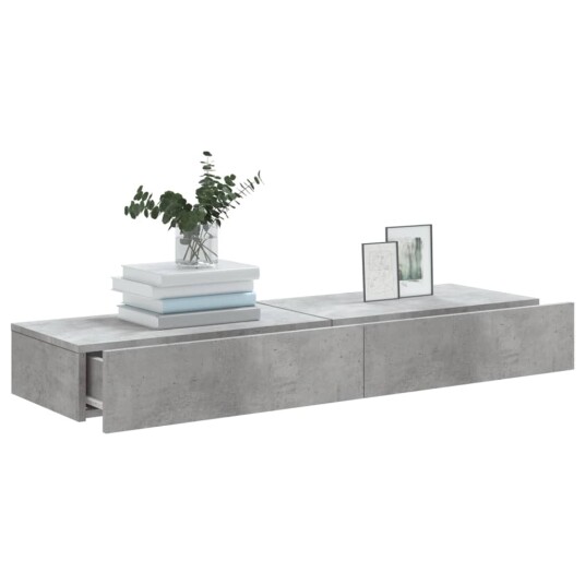 vidaXL TV-benker med LED-lys 2 stk betonggrå 60x35x15,5 cm‑ 8721012262041