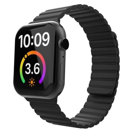 Lippa Apple Watch (38/40/SE/41mm) Magnetisk Silikonreim - Svart