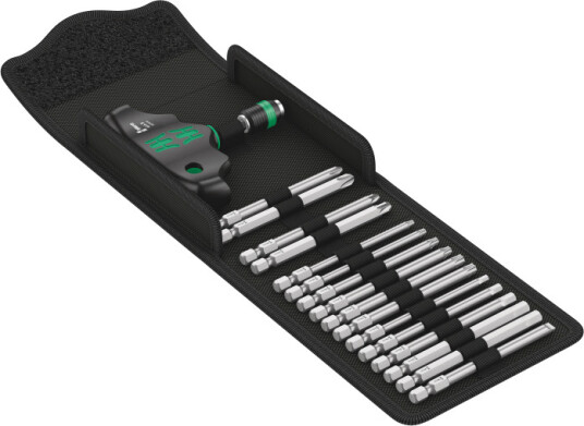 Wera Kompakt 400 Bitsskrutrekkersett med T-håndtak og Magnetisk Bitsholder, 17 Deler