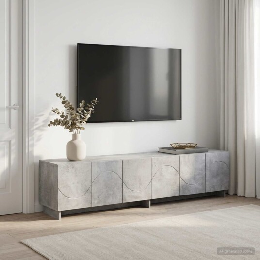 vidaXL TV benk 179.5 x 34.5 x 40 cm Betonggrå Konstruert tre