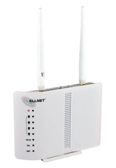 Allnet All-Wr02400n, Wi-Fi 4 (802.11N), Ethernet/Bredbåndsforbindelse, Adsl2+, Hvit