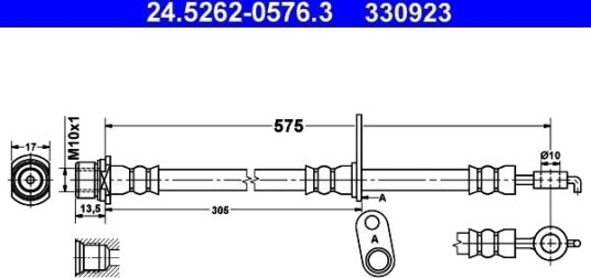 ATE 24.5262 0576.3 Bremseslange