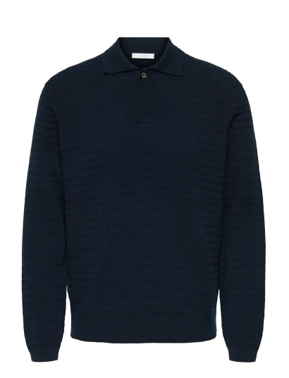 ONLY & SONS Onsberry Reg 12 Ls Polo Knit Frml - Navy - XL ONLY & SONS Onsberry Reg 12 Ls Polo Knit Frml - Navy - XL