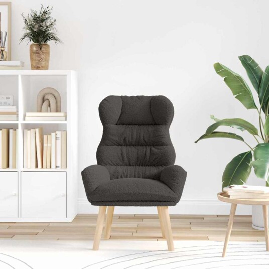 Avslappende stol Mørke grå 69 x 74 x 93 cm stoff Avslappende stol Mørke grå 69 x 74 x 93 cm stoff