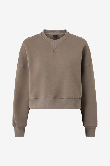 Gina Tricot Collegegenser Crop Crewneck Sweater Brun Gina Tricot Collegegenser Crop Crewneck Sweater Brun