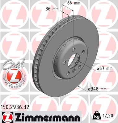 Bremseskive ZIMMERMANN 150.2936.32