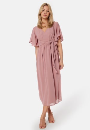 Bubbleroom Occasion Butterfly Sleeve Midi Dress Dusty pink 50 Bubbleroom Occasion Butterfly Sleeve Midi Dress Dusty pink 50
