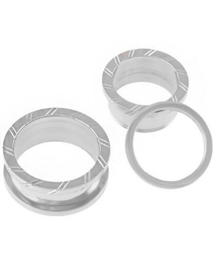 Aab Double Cut Sølvfarget Piercing Tunnel Strl 14 mm Aab Double Cut Sølvfarget Piercing Tunnel Strl 14 mm
