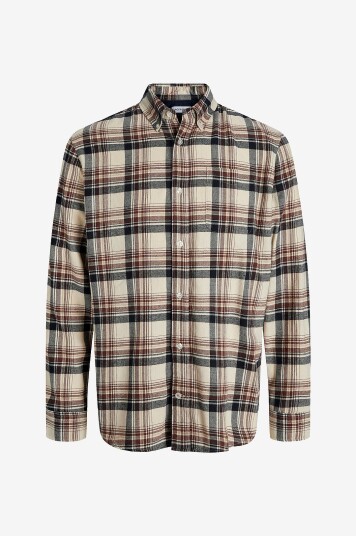 Jack & Jones - Flanellskjorte jjeClassic Flannel Check Shirt LS S - Hvit
