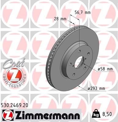Bremseskive ZIMMERMANN 530.2469.20