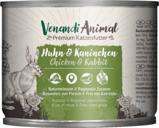 Venandi Animal Våtfôr & Kanin Kylling 6 X 200 G