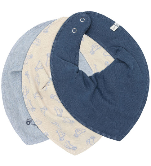 Pippi 3-pk Smekker i Mørk Denim til Baby - Praktiske Siklesmekker