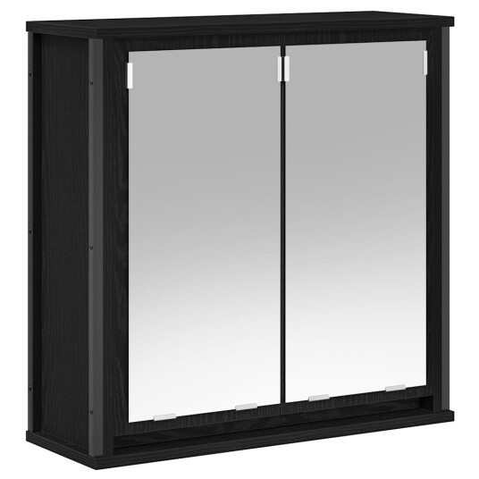 Vidaxl Baderomsskapsett 2 deler svart eik konstruert tre 3328389 Vidaxl Baderomsskapsett 2 deler svart eik konstruert tre 3328389