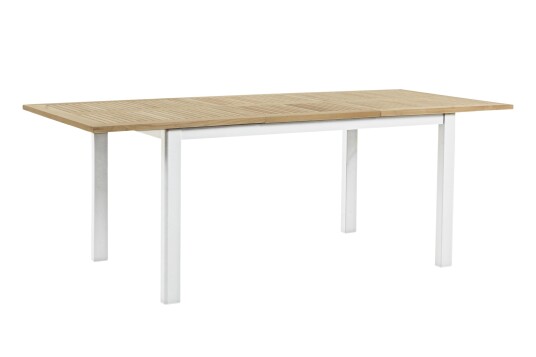 Brafab Lyon spisebord Teak/matt hvit 152 - 210 x 92 cm Hvit