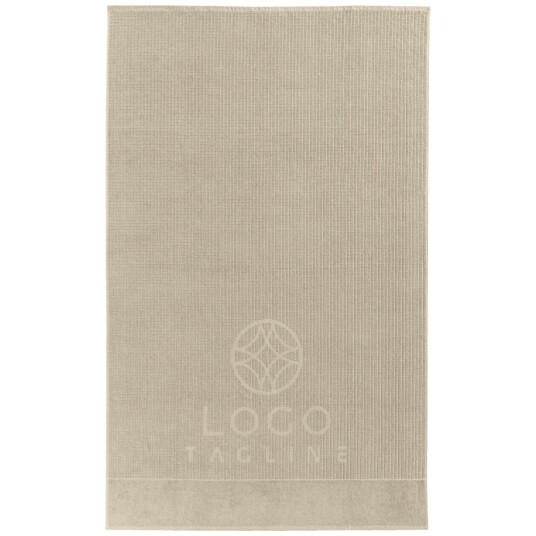 ERWIN M. Prøve badehåndkle Alassio med innvevd logo Tagline; 70x140 cm (BxL); Beige ERWIN M. Prøve badehåndkle Alassio med innvevd logo Tagline; 70x140 cm (BxL); Beige