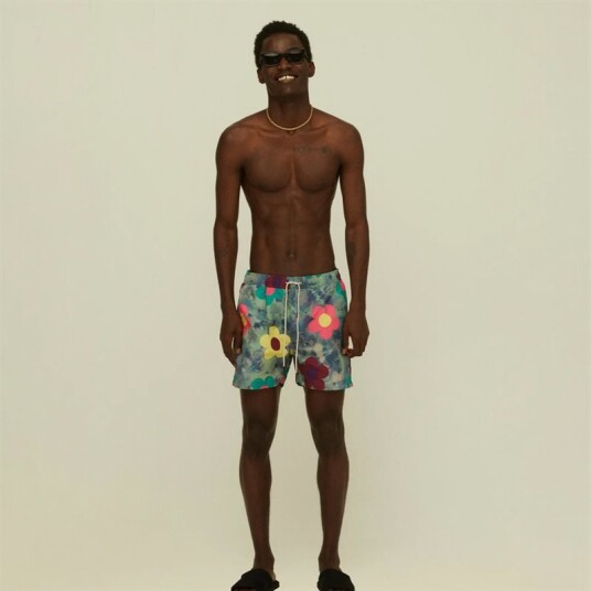 OAS Company Darksy Swim Shorts - Grey Flower Grå XXL
