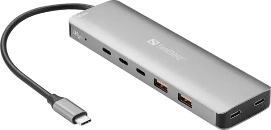 Sandberg USB C Hub 7 Port 100W grå 136 79 Sandberg USB C Hub 7 Port 100W grå 136 79