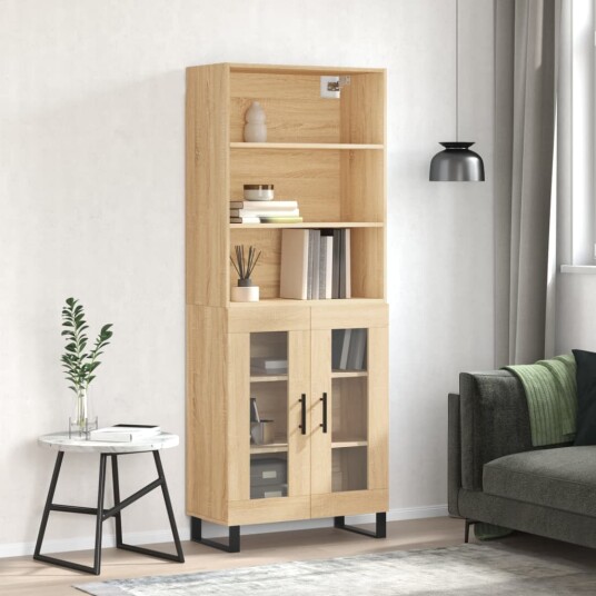 Highboard sonoma eik 69,5x34x180 cm konstruert tre Highboard sonoma eik 69,5x34x180 cm konstruert tre