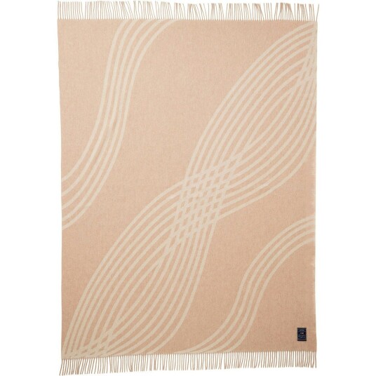 Lexington Waves Recycled Wool Jacquard Pledd 130x170 cm Beige/Off white Lexington Waves Recycled Wool Jacquard Pledd 130x170 cm Beige/Off white