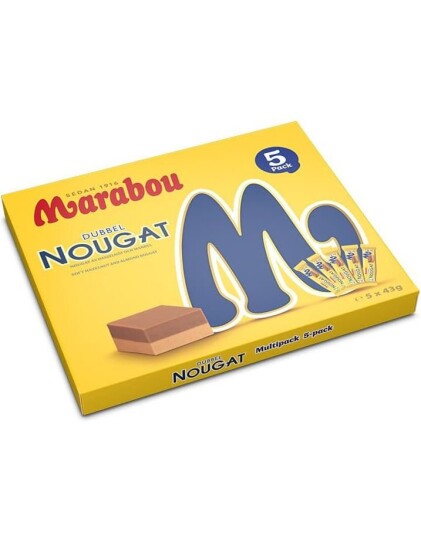 5 pk Marabou Dubbel Nougat 215 gram 5 pk Marabou Dubbel Nougat 215 gram