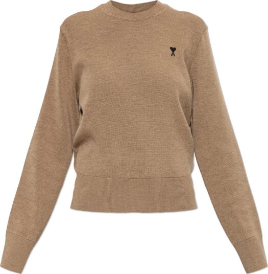 Ami Paris Dame Strikkevarer Brun XS, Ami Paris Dame Strikkevarer Brun XS,
